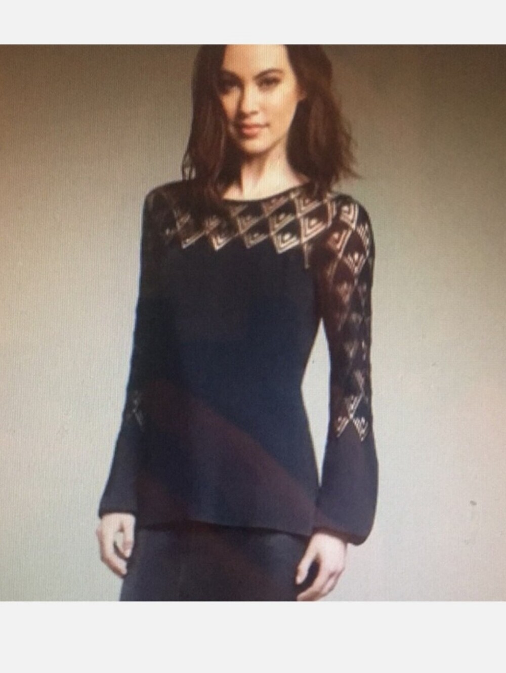 Carlisle black pointelle sweater Size Medium